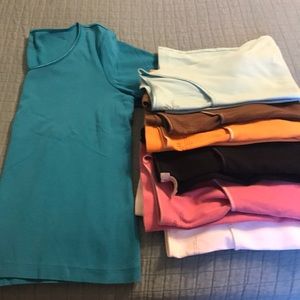 J. Jill short sleeve satin trimmed tee M set of 7